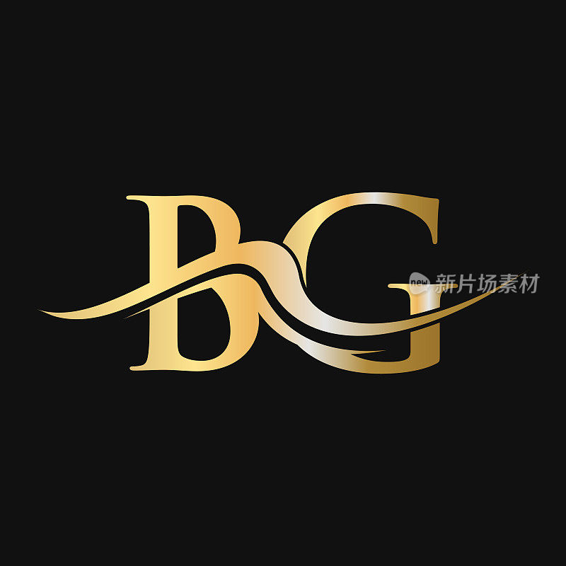 Letter BG Logo设计。初始BG logo模板。BG字母组合业务和公司标志